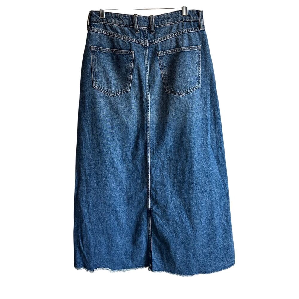 Free People We the Free Come As You Are Denim Maxi Skirt Dark Indigo 8 - Picture 9 of 13
